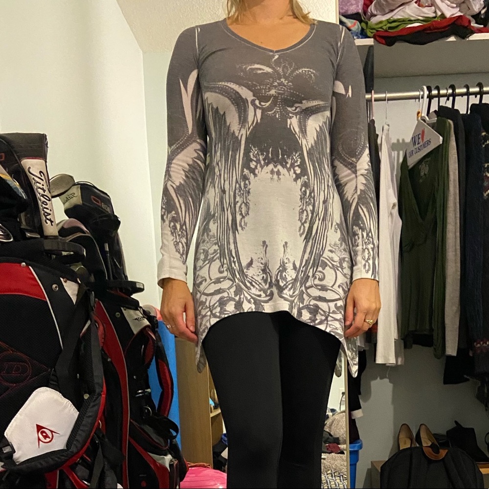 Long patterned top
